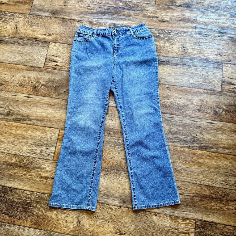 Vintage Duck Head Jeans Womens Sz 10 Bootcut Stretch Denim Embroidered Pockets